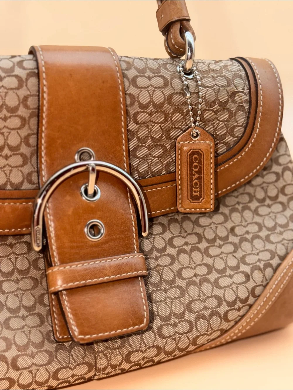 Coach Soho Brown Signature Canvas Satchel